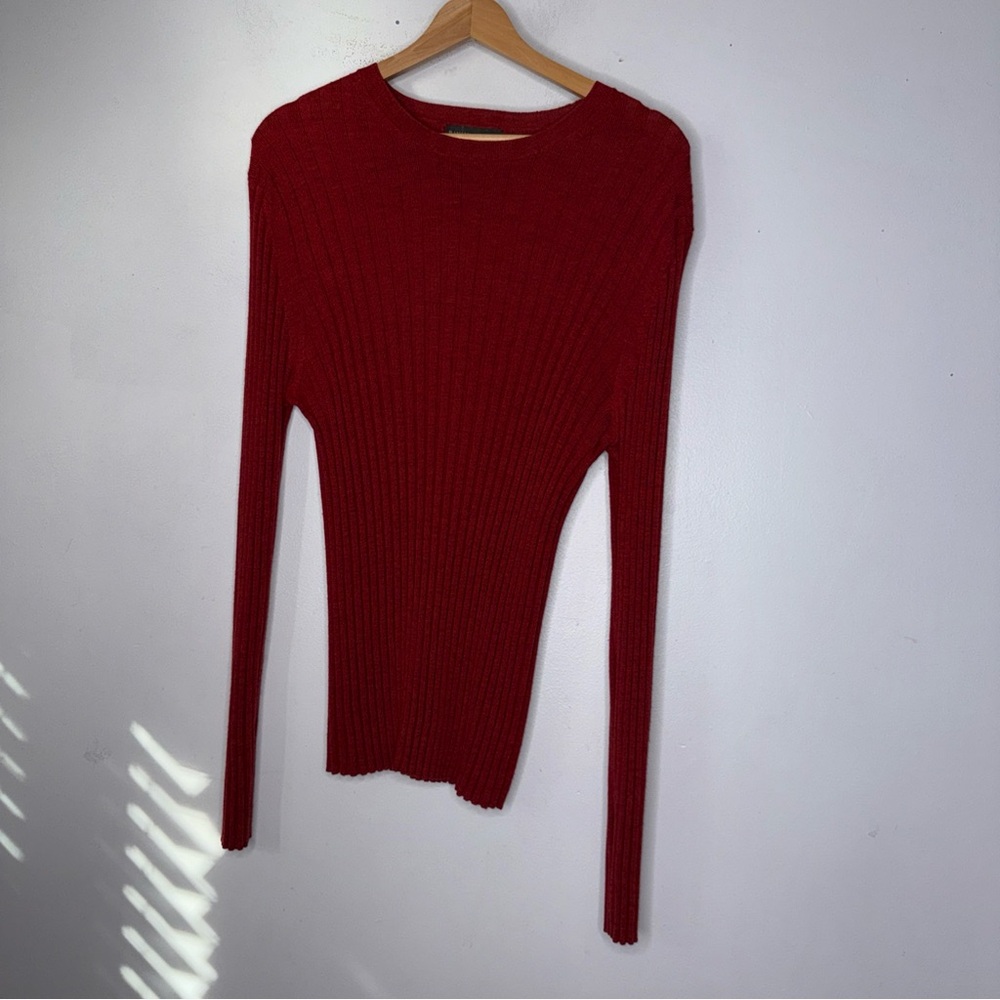 vintage banana republic Ribbed Merino‎ Wool Long Sleeve Sweater Top Red Medium